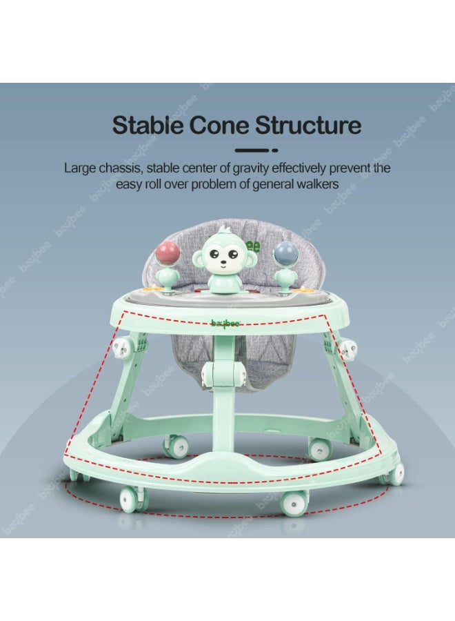 Baybee Drono Baby Walker for Kids, Round Kids with 4 Seat Height Adjustable | Activity for Baby with with Food Tray & Musical Toy Bar | for Baby 6-18 Months Boys Girls (Green) - Image 4